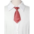 thumbnail image 4 of INSPIRE CHIC Cute Uniform Tie Pre-tied Striped Short Ties for Women School Casual Red White One Size, 4 of 6
