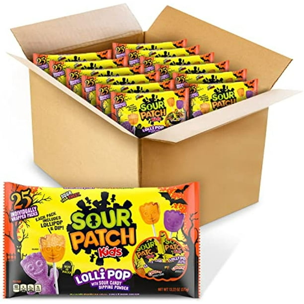 Sour Patch Kids Orange & Purple Halloween Candy Lollipops With Sour