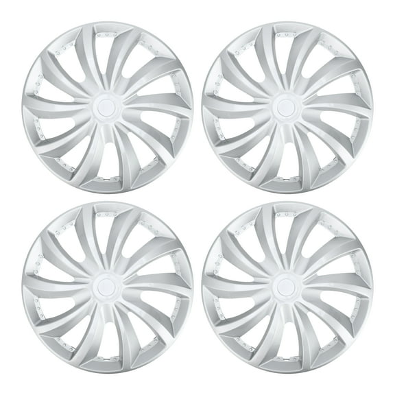 Unique Bargains 4Pcs R14 / 14 Inch Universal Car Wheel Rim Hub Cover Wheel Hub Caps Silver Tone