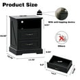 thumbnail image 5 of FANRAL Wood Nightstand with Charging Station for Bedroom,Farmhouse End Side Table with 2 Drawers for Living Room,Black Nightstand, 5 of 6