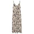 thumbnail image 4 of Vintage Museum Dinosaur And Skeletons Black And Cream Sleeveless Dress Female Clothing, 4 of 6