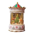 thumbnail image 2 of Bola de nieve musical navideña, decoración navideña, caja de música iluminada con purpurina navideña Árbol blanco, 2 of 9