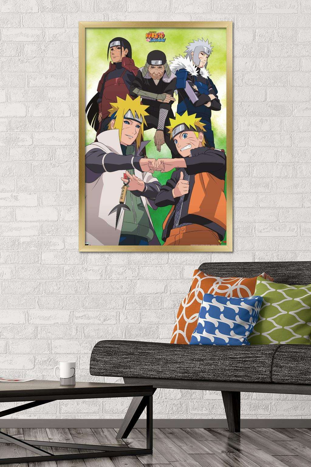 Naruto - Green Wall Poster, 22.375" x 34", Framed