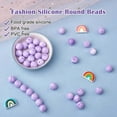 thumbnail image 2 of 100Pcs Silicone Beads Round Rubber Bead 15MM Loose Spacer Beads for DIY Supplies Jewelry Keychain Making Lilac 15mm, 2 of 2