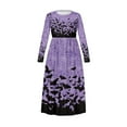 thumbnail image 4 of DISNIMO Purple Halloween Bat Girls Dresses Long Sleeve Girls Dresses Size 9-10 Dresses For Kids 2024 Casual Fall Frock for Kids Swing Dress Long Sleeve Midi Sun Dress with Side Pockets, 4 of 7