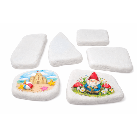 Santorini Stones, 8 Rocks For Painting About 2 to 3 Inches in Length