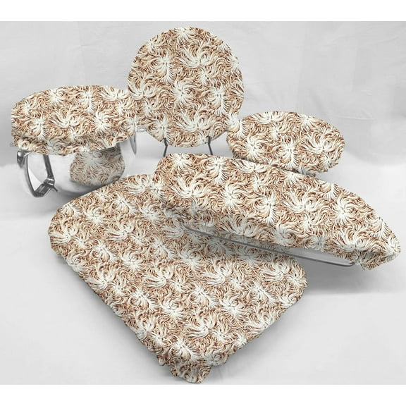 Breezy Swirl Reusable Fabric Bowl and Casserole Pan Covers by Penny's Needful Things (5 Cover Set) (Brown)