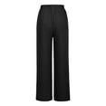 thumbnail image 4 of Sakmal Trendy Pants for Women 2024 Black Full Linen Pants Solid Wide Leg Plus Size Trousers, 4 of 9