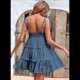 thumbnail image 4 of Vestidos de Verano para Mujer, Vestidos para Invitadas de Boda, Vestidos Playeros con Tirantes Finos, Vestido Bohemio Fluido, Gris Orquídea XL, 4 of 6