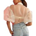 thumbnail image 2 of Cynthia Rowley womens  Short Sleeve Sheer Bliss Blouse, l, 2 of 3