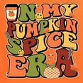 thumbnail image 6 of Wild Bobby In My Pumpkin Spice Era Groovy Letters Smiley Faces Thunderbolts Leaves Halloween Women Graphic Tee, Orange, XX-Large, 6 of 6