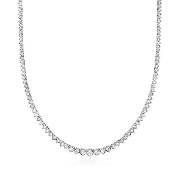 Ross-Simons 3.00 ct. t.w. Graduated Lab-Grown Diamond Tennis Necklace in Sterling Silver, Women's, Adult