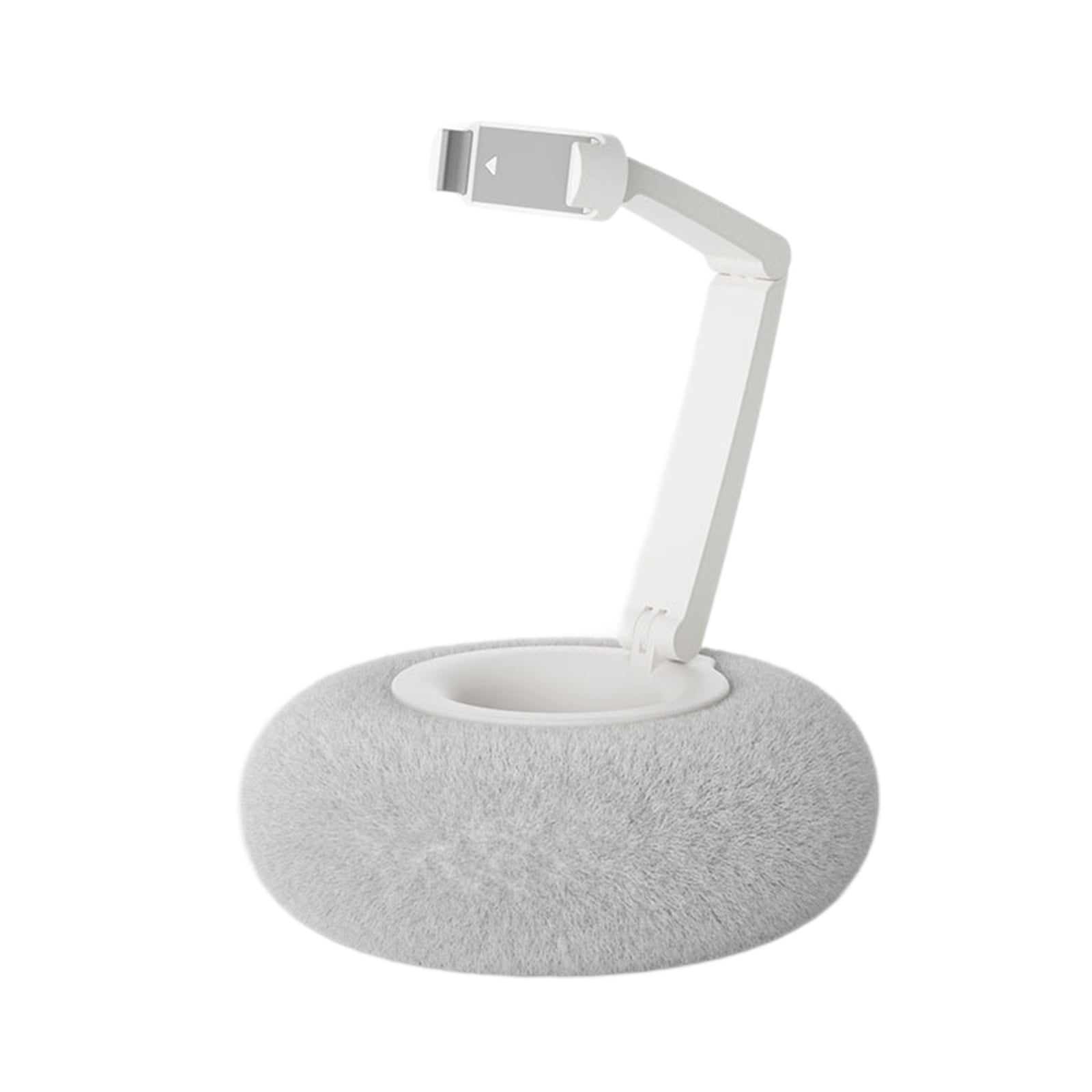 Rotatable Adjustable Bed Phone Stand With Plush Pillow Mount Double Joint Arm For Eye Levels Viewing Neck Strain Relief