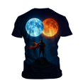 thumbnail image 4 of Men Japanese Samurai Dragon Graphic Crew Neck T-Shirt, Loose Fit Short Sleeve Cool Oriental Print Basic Tee Summer Street Casual Daily Tops(Light Blue,XL), 4 of 5