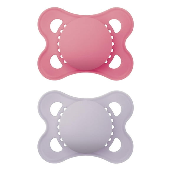Chupón MAM Mate Rosa para Bebé, Promueve Desarrollo Oral Saludable, 0-6 Meses, para Niña, 2 Unidades