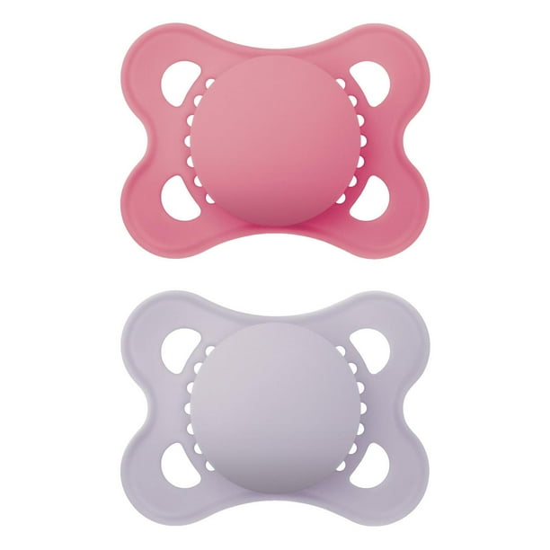 Chupón MAM Mate Rosa para Bebé, Promueve Desarrollo Oral Saludable, 0-6 Meses, para Niña, 2 Unidades