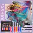 thumbnail image 4 of Buy 2 Save 10% Juego de brochas temporales para teñir el cabello de 6 colores,cera lavable,crema para el cabello,regalos de cumpleaños creativos,adecuado para cosplay,bricolaje,Halloween, 4 of 4