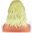 thumbnail image 3 of BERON Green Ombre Short Curly Wavy Hair Wig for Women Girls Side Part Heat Resistant Synthetic Hair Wigs Movie Costume Cosplay Daily Use, 3 of 4