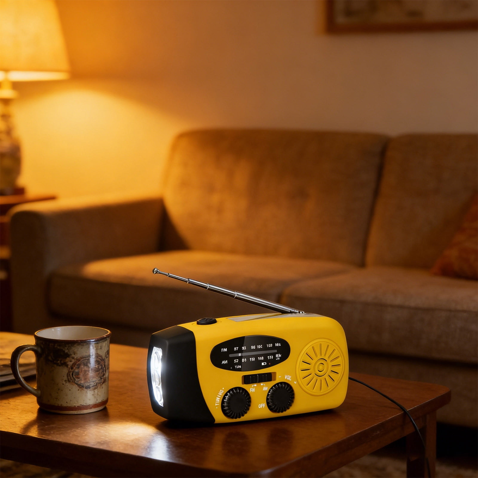 Msgweeeg Emergency Weather Radio Solar Hand Crank AM FM WB Portable Radio with Flashlight 2000mAh Power Bank for Phone Charging Camping Hurricane Kit