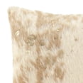 thumbnail image 3 of Faux Fur Pillow with Zipper Closure, Set of 4, Cream and Gold, 3 of 5