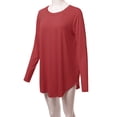 thumbnail image 6 of A2Y Women's Premium Solid Long Sleeve Round Hem Crew Neck Top Shirt Rose XL, 6 of 7