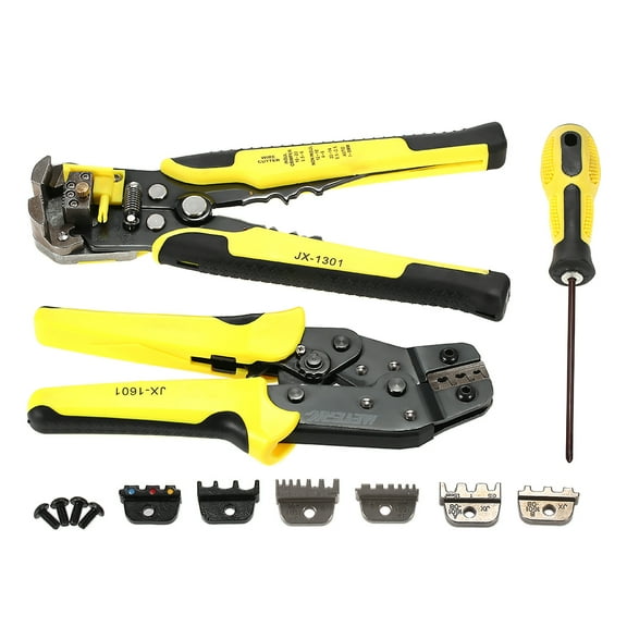 Meterk Professional Wire Crimpers Kit, Ratcheting Terminal Crimping Pliers, Cord End Terminals with Wire Stripper Perfect for Automotive Applications