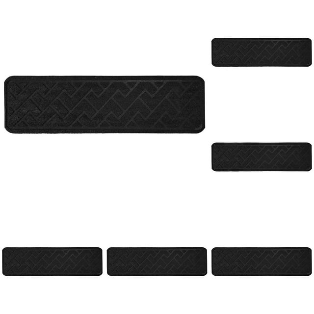 WHEANG Stair For Wooden Steps Indoor 15 Pack 8" X 30" Non Carpet Stair With Reusable Adhesive For Kids Elders And Dogs Polyester Backing Stair Runner Rugs,Dark Grey