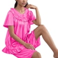 thumbnail image 3 of asjyhkr Womens Pajama Sets 2 Piece Lace Crew Neck Short Sleeve Sleep Dress High Waist Shorts Set Plush Soft Breathable Solid Color Homewear Pjs, 3 of 4