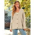 thumbnail image 2 of GHSDFBB Women's Cardigan 2023 Open Front Oversized Button Lightweight Sweaters V Neck Loose Cardigans Knit Outwear, 2 of 7