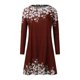 thumbnail image 3 of WILLBEST Vestidos Casuales para Mujer Cortos Vestido de Verano para Mujer Vestido Mini con Estampado Floral y Cuello Redondo Moda Urbana para Exteriores Manga Larga Suelta para Uso Diario Mediana​​, 3 of 3