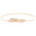 thumbnail image 1 of INSPIRE CHIC Interlocking Buckle Rhinestone Flower Accent Stretch Waist Chain for Women, 1 of 3