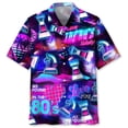 thumbnail image 5 of Camisa con estampado de ajedrez vintage para hombre, camisas hawaianas de manga corta con solapa suelta y estampado 3D, blusas de botones de calle de verano Y2k para mujer, 5 of 5