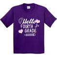 thumbnail image 3 of Inktastic Hello 4th Grade with Hearts and School Supplies Youth T-Shirt, 3 of 5