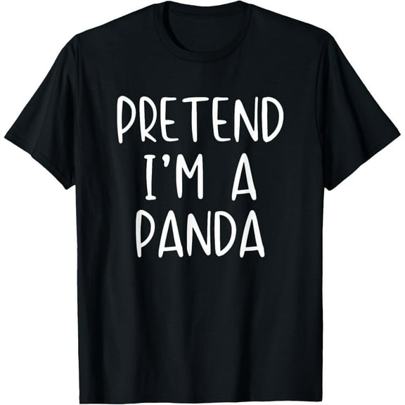 Pretend Panda Costume Halloween Lazy Easy T-Shirt