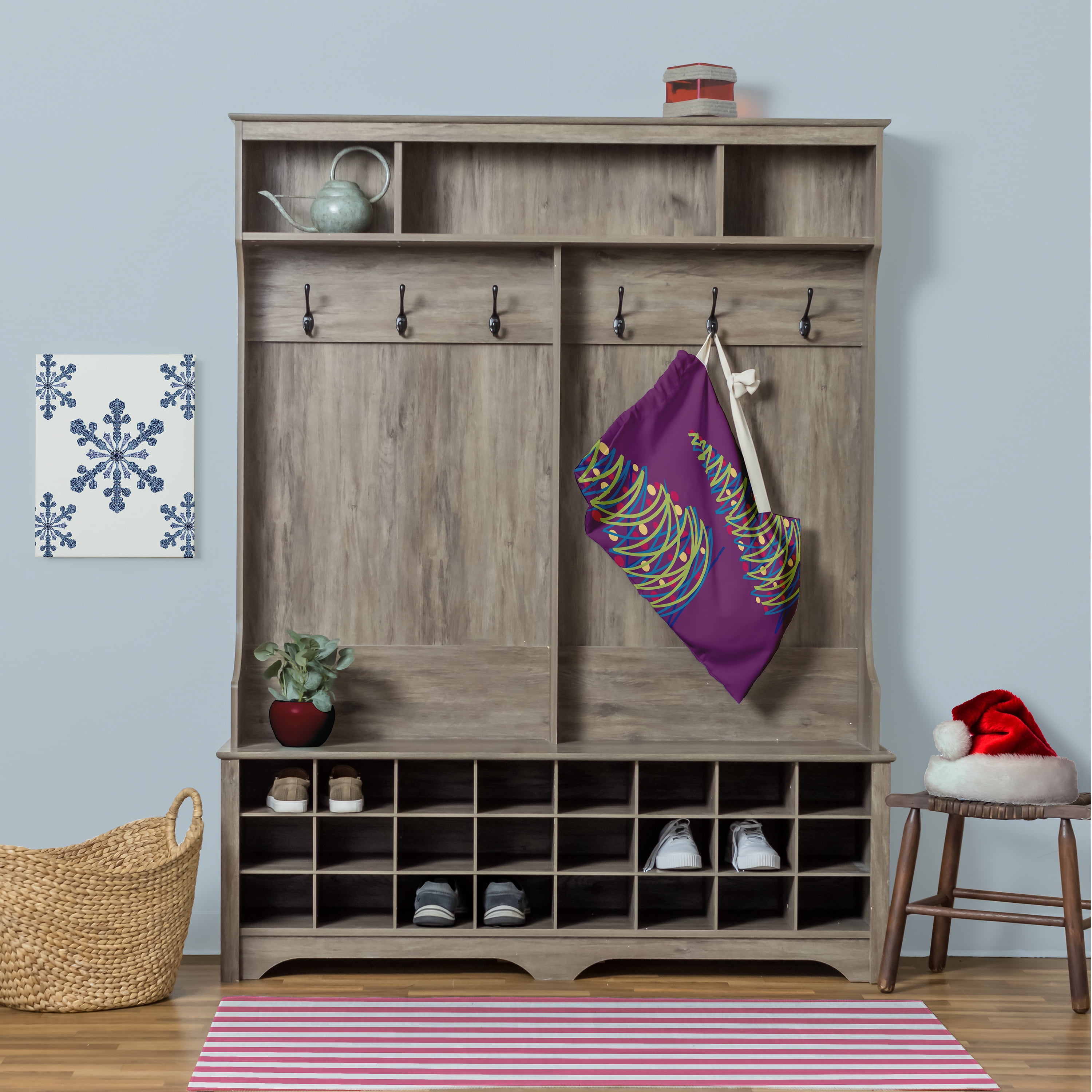 Simply Daisy Canvas O Tannenbaum 18 x 29 in Purple Laundry Bag