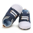 thumbnail image 5 of Eashery Baby Shoes Girl Baby Sneakers Girl 6-13 Months Baby Boys and Girls Leather Covered Sneakers Outdoor Soft Soled Toddler Shoes Blue 4, 5 of 6