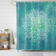 thumbnail image 2 of Shower Curtain Turquoise Boho Floral Bathroom Curtains with Hooks, Waterproof Fabric Bohemian Flower Bath Shower Curtains Set for Bathroom Bathtubs Decor 36x72 Inch, 2 of 9