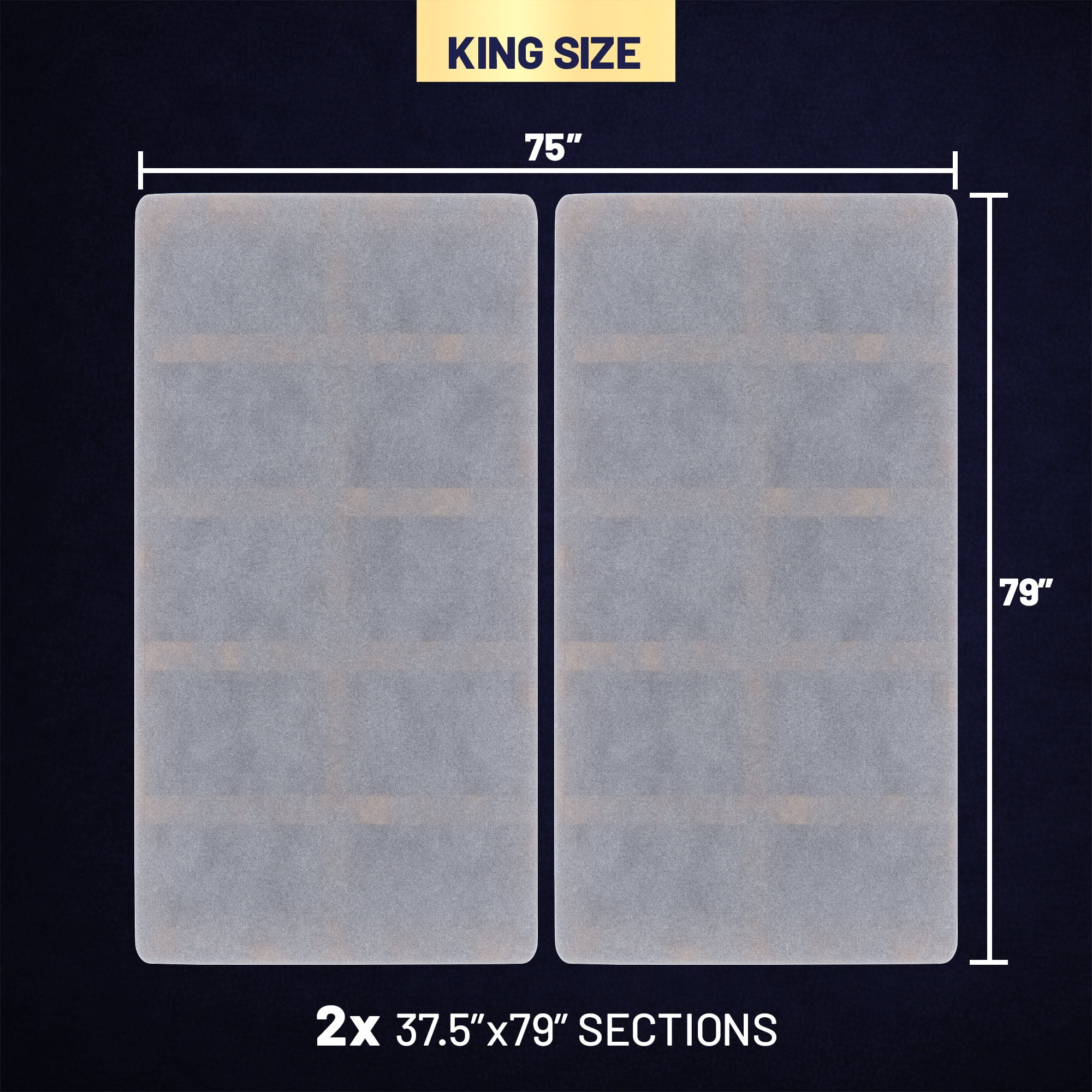 Continental Sleep, 1.5" Split Wood Bunkie Board King Size Bed, 2-Piece Under Mattress Support, Fully Assembled, Fabric Ventilation Cover-Replaces Wooden Slats or Box Spring for Bed Frames