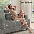 thumbnail image 6 of BLAZANT 89" Extra Deep Seats Oversize, Wide Corduroy Fabric 3 Seater Sofa for Living Room, Modern Couch and Sofa, Comfy Armrests and Seats and Backrests, Easy Installation,Dark Gray, 6 of 14