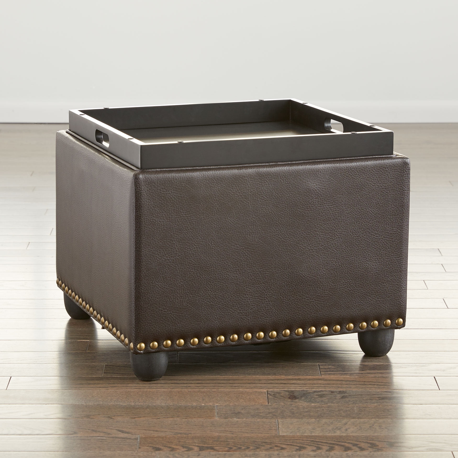 BrylaneHome Studded Ottoman with Tray (400 lb. capacity) Ottoman