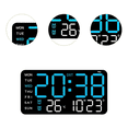 thumbnail image 2 of "Reloj De Pared Digital Con Alarmas Y Calendario, termómetro Belug, Negro Azul ", 2 of 5