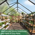 thumbnail image 4 of MUCHANT 8x12 FT Greenhouse for Outdoors, Walk-in Large Aluminum Frame Greenhouse with Quick Setup Structure and Roof Vent for Garden Backyard, Black, 4 of 6