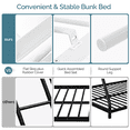 thumbnail image 6 of UBesGoo Queen Metal Loft Bed Frame with Horizontal Guardrail, Vertical Ladder with Rubber Anti-Slip Pads, Safe Heavy-Duty Frame, White, 6 of 6