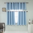 thumbnail image 2 of Goory Solid Color Blackout Short Curtain Panel Eyelet Thermal Grommet Window Drape, 2 of 7