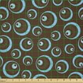 thumbnail image 2 of Ambesonne Brown and Blue Fabric by the Yard Microfiber, Circular Design, 10 Yards, Brown Pale Blue, 2 of 2