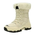 thumbnail image 3 of CAICJ98 Snow Boots Women Mid Calf Warm Lining Boots Waterproof Outdoor Shoes Non-Slip Womens Winter Boots (Beige,Size 9.5), 3 of 5