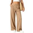 thumbnail image 4 of Dagugfen Athletic Pants for Women Loose Fitted Elastic Waist Stretchy Breathable Full Length Gym Workout Pants(M,Khaki), 4 of 6