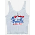 thumbnail image 4 of Billabong Women's Beach Club Distressed Print Cropped Tank Top Tee T-Shirt (Small, White), 4 of 5
