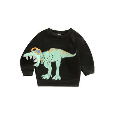 

Bagilaanoe Toddler Baby Girl Boy Oversize Sweatshirt Long Sleeve Dinosaur Pattern Pullover 6M 12M 18M 24M 3T Fall Casual Loose Tops Tee