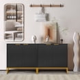 thumbnail image 4 of Fluted Sideboard Buffet Cabinet with Storage,  Modern Console Table Accent Storage Cabinet,  Cupboard Console Table with Adjustable Shelves for Dinning Living Room, 4 of 6